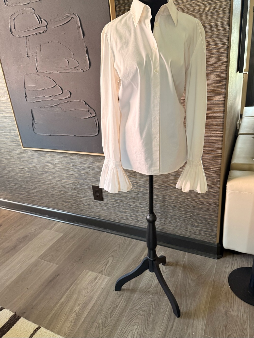 INC International Concepts White Stretch Button-Down Dress Shirt